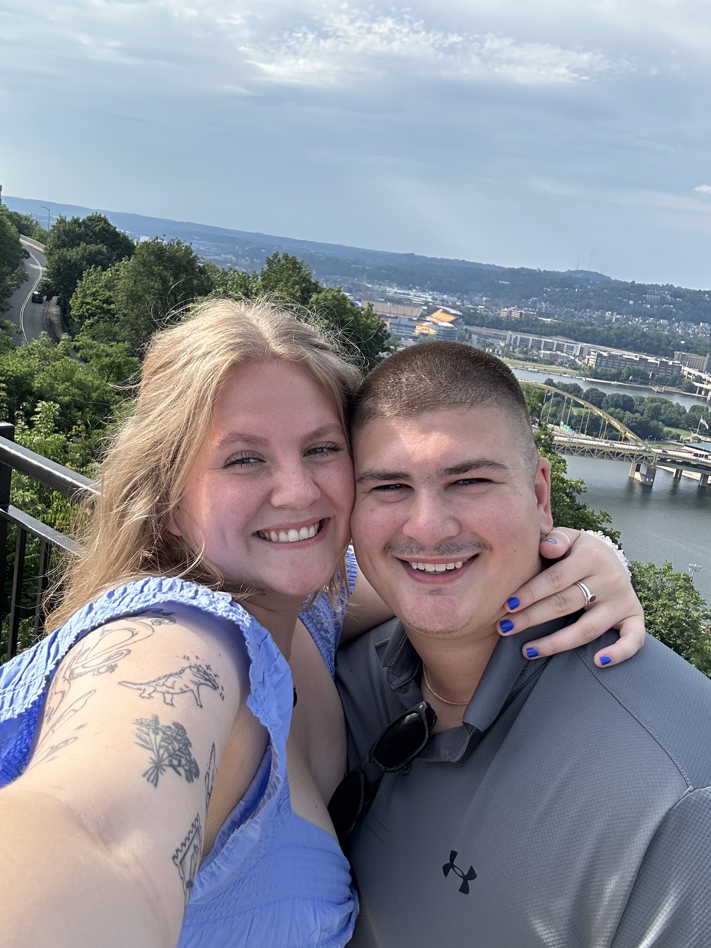 Couple laughing together